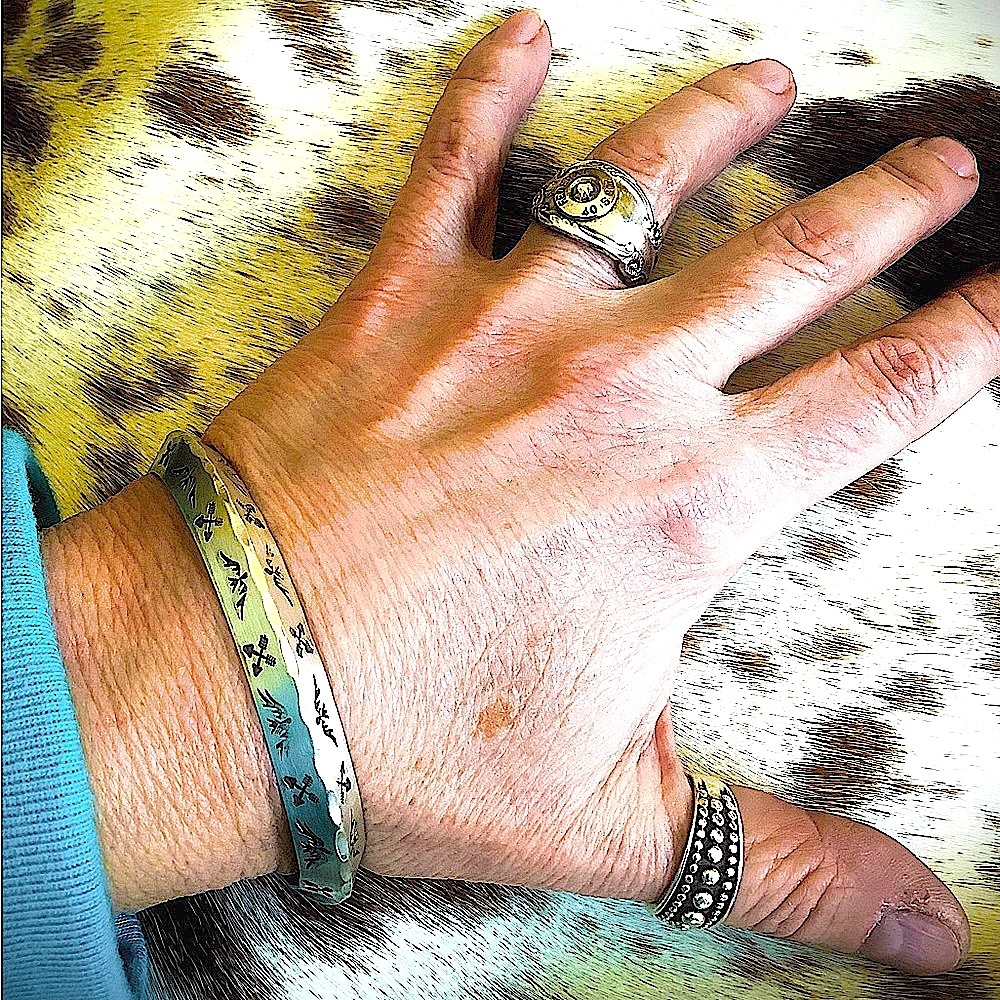 Sterling triangle wire cuff, up to 7 1/4”wrist